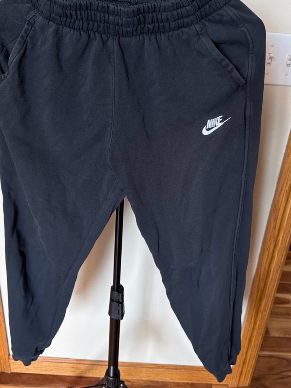 Nike Black Kids Joggers with White Swoosh Logo